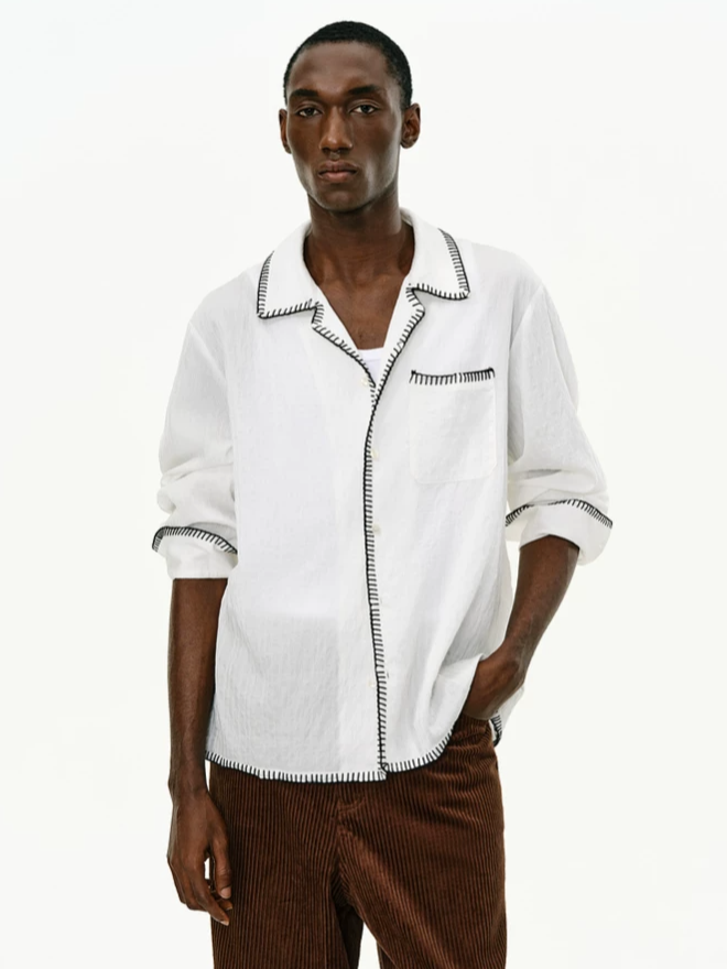 Color-block Collared Shirt