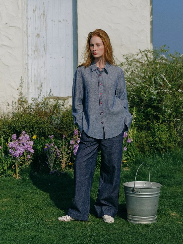 Cotton Linen Straight Leg Pants