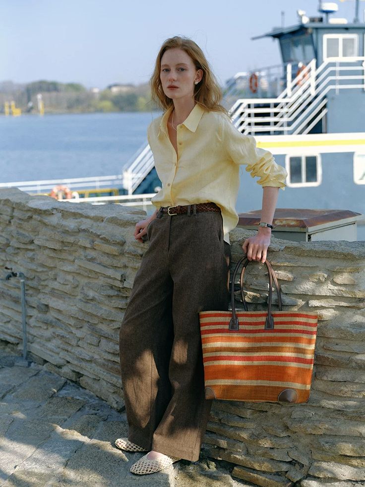 Cotton Linen Straight Leg Pants