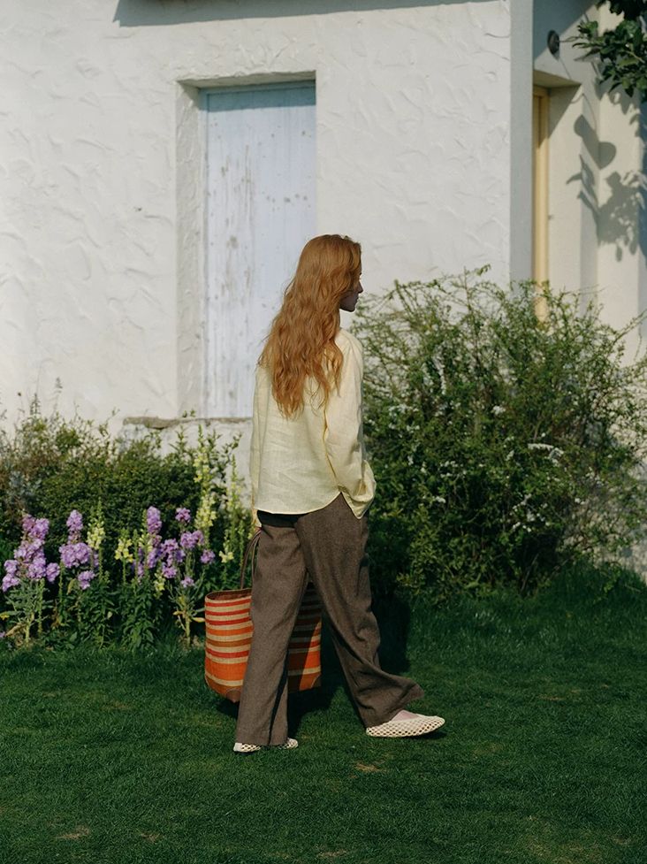 Cotton Linen Straight Leg Pants