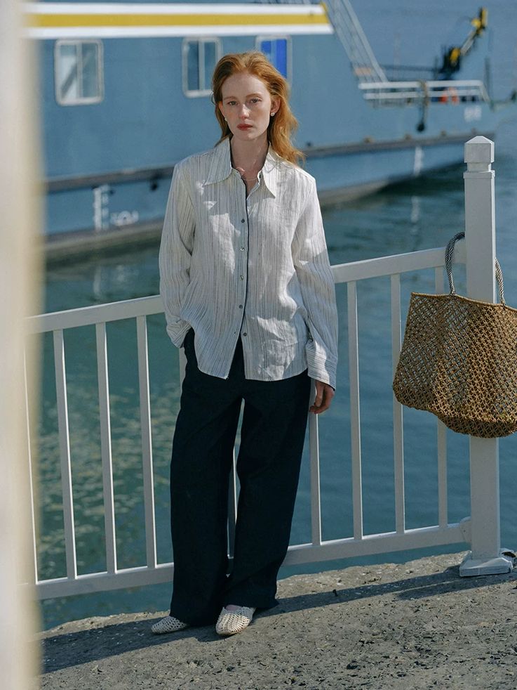 Cotton Linen Straight Leg Pants
