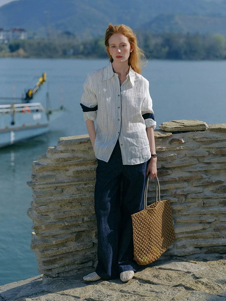 Cotton Linen Straight Leg Pants