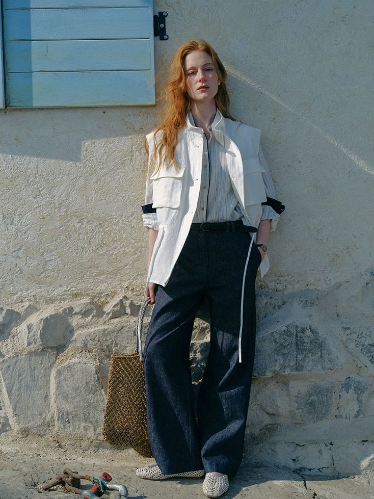 Cotton Linen Straight Leg Pants