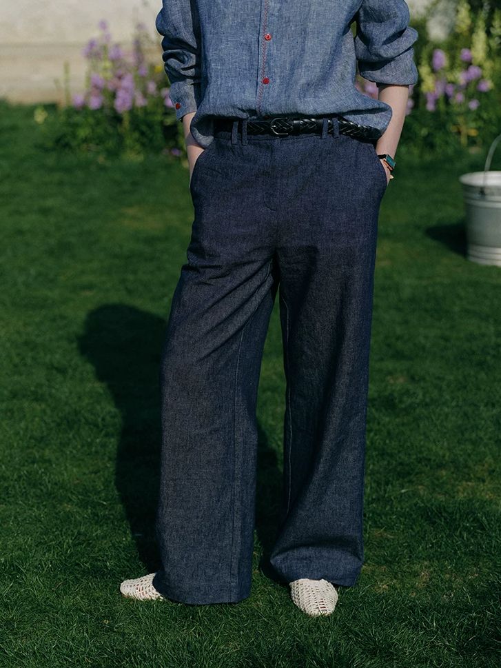Cotton Linen Straight Leg Pants