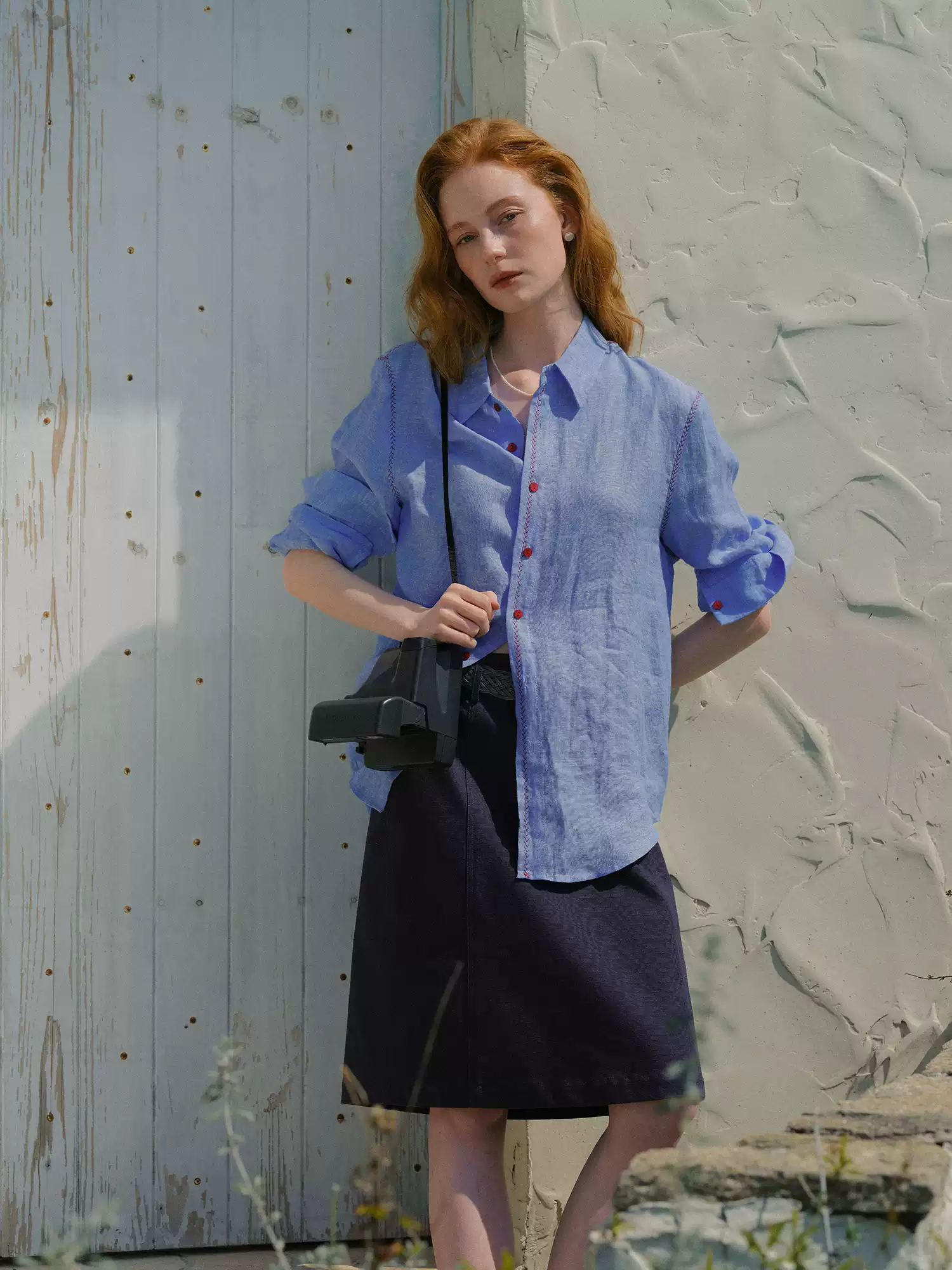 Mid-waist Straight Skirt