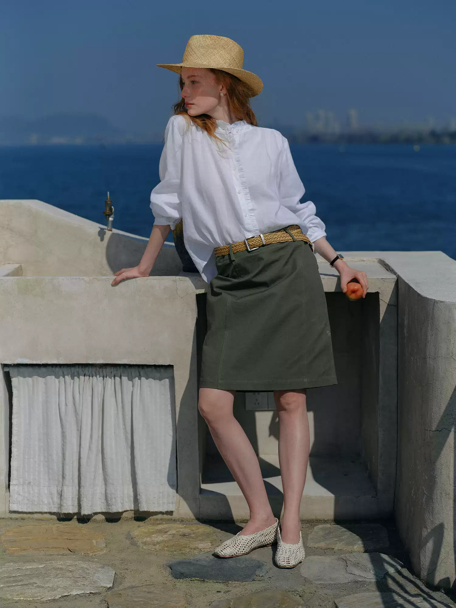 Mid-waist Straight Skirt
