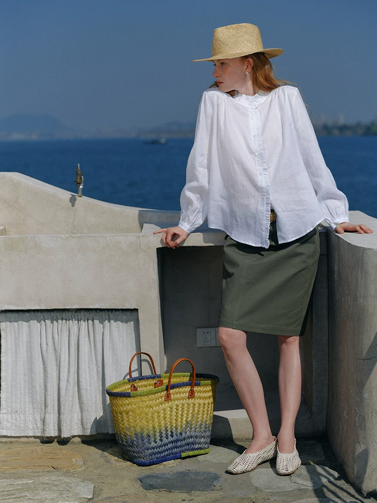 Mid-waist Straight Skirt
