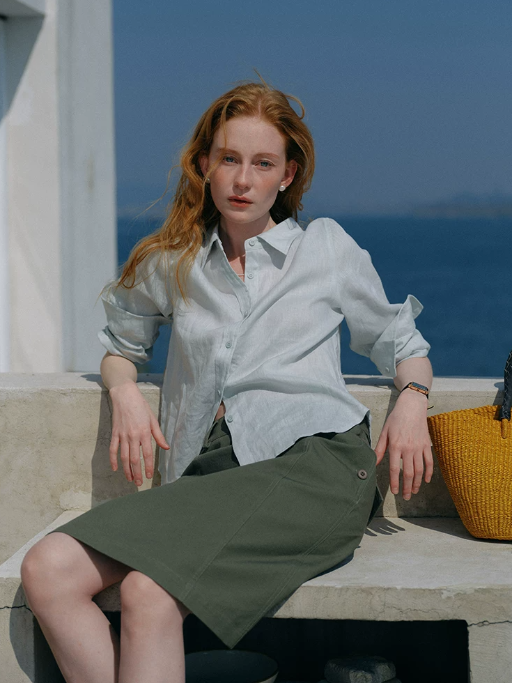 Mid-waist Straight Skirt