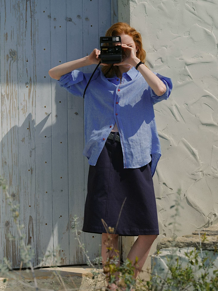 Mid-waist Straight Skirt