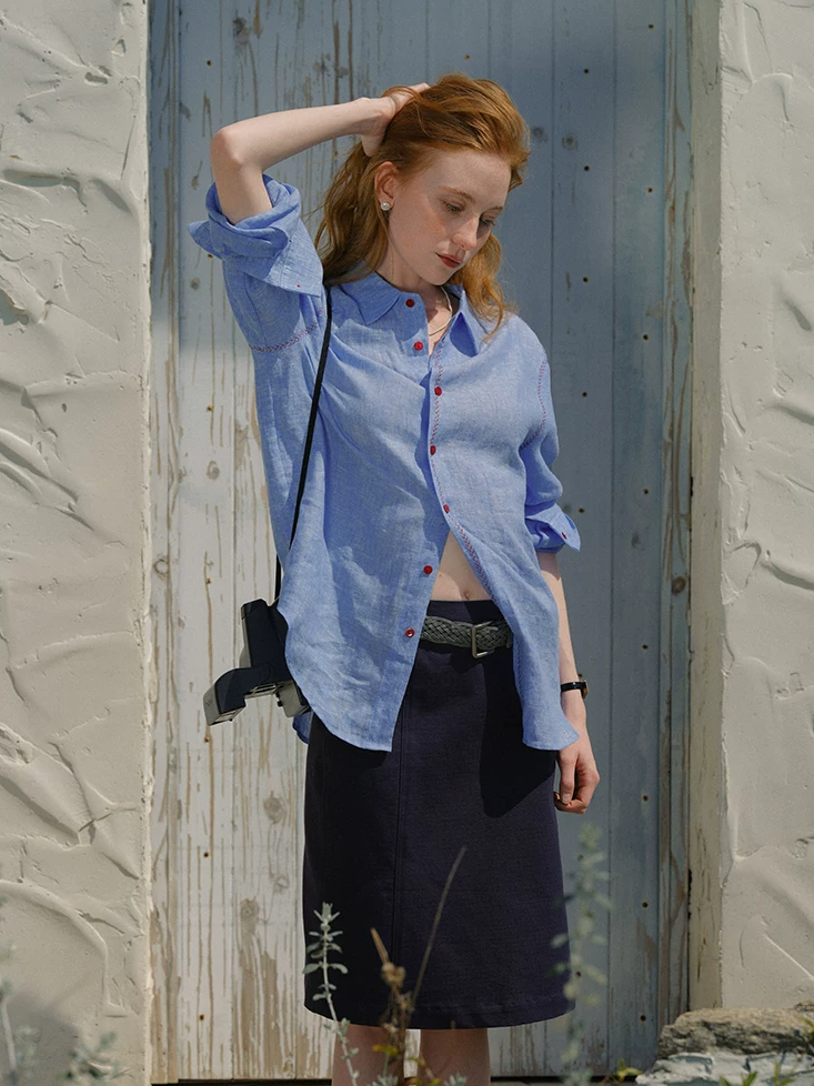 Mid-waist Straight Skirt