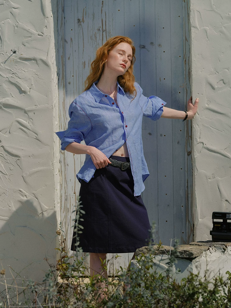 Mid-waist Straight Skirt
