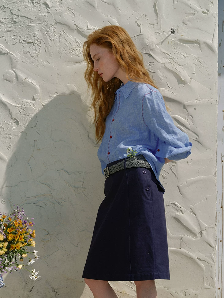 Mid-waist Straight Skirt