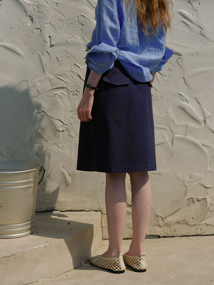Mid-waist Straight Skirt