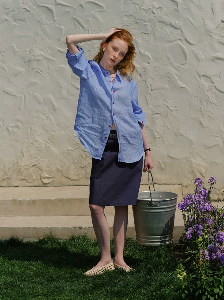 Mid-waist Straight Skirt