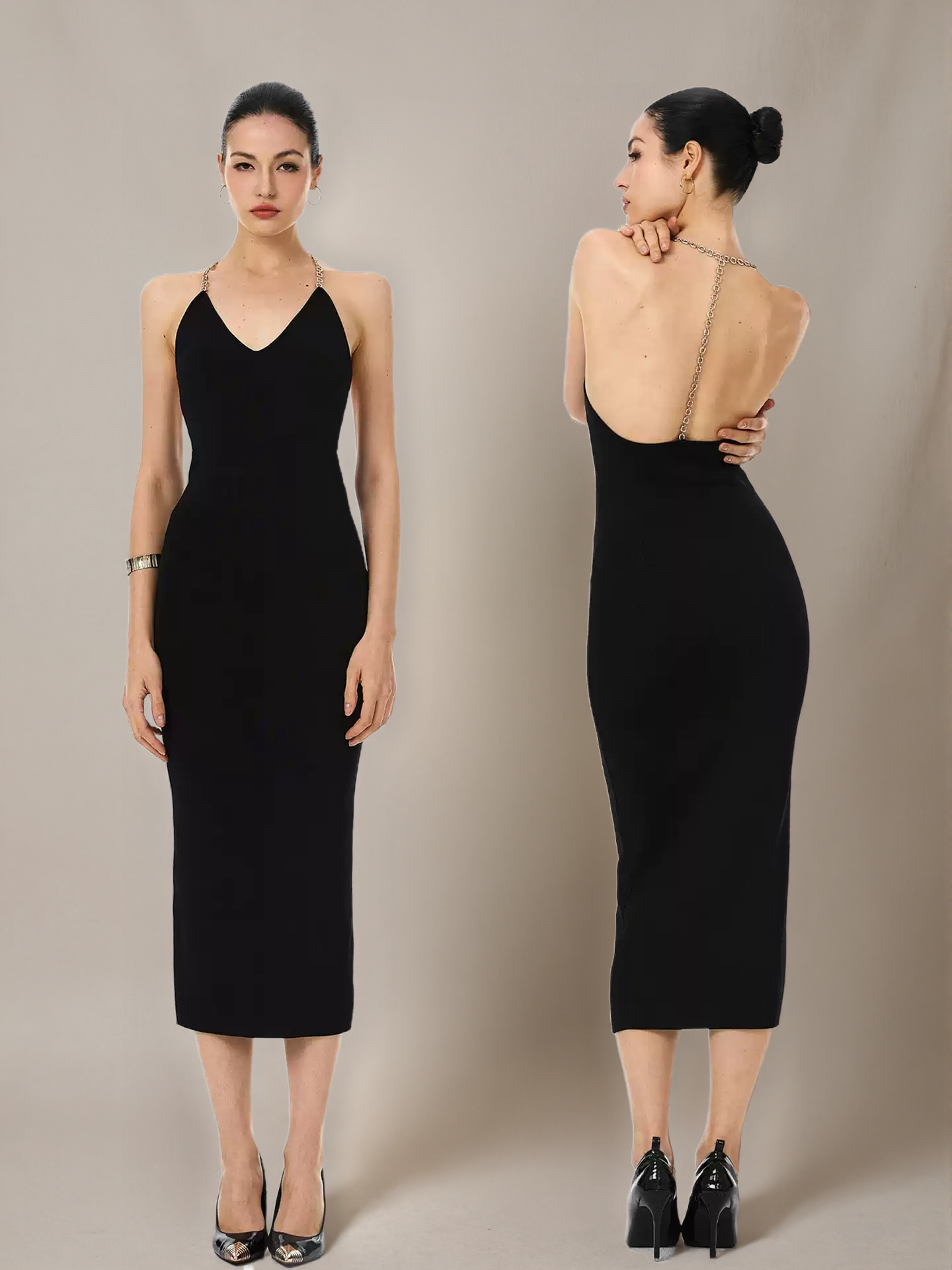 "Gatsby Soirée" Fitted Knit Cami Dress