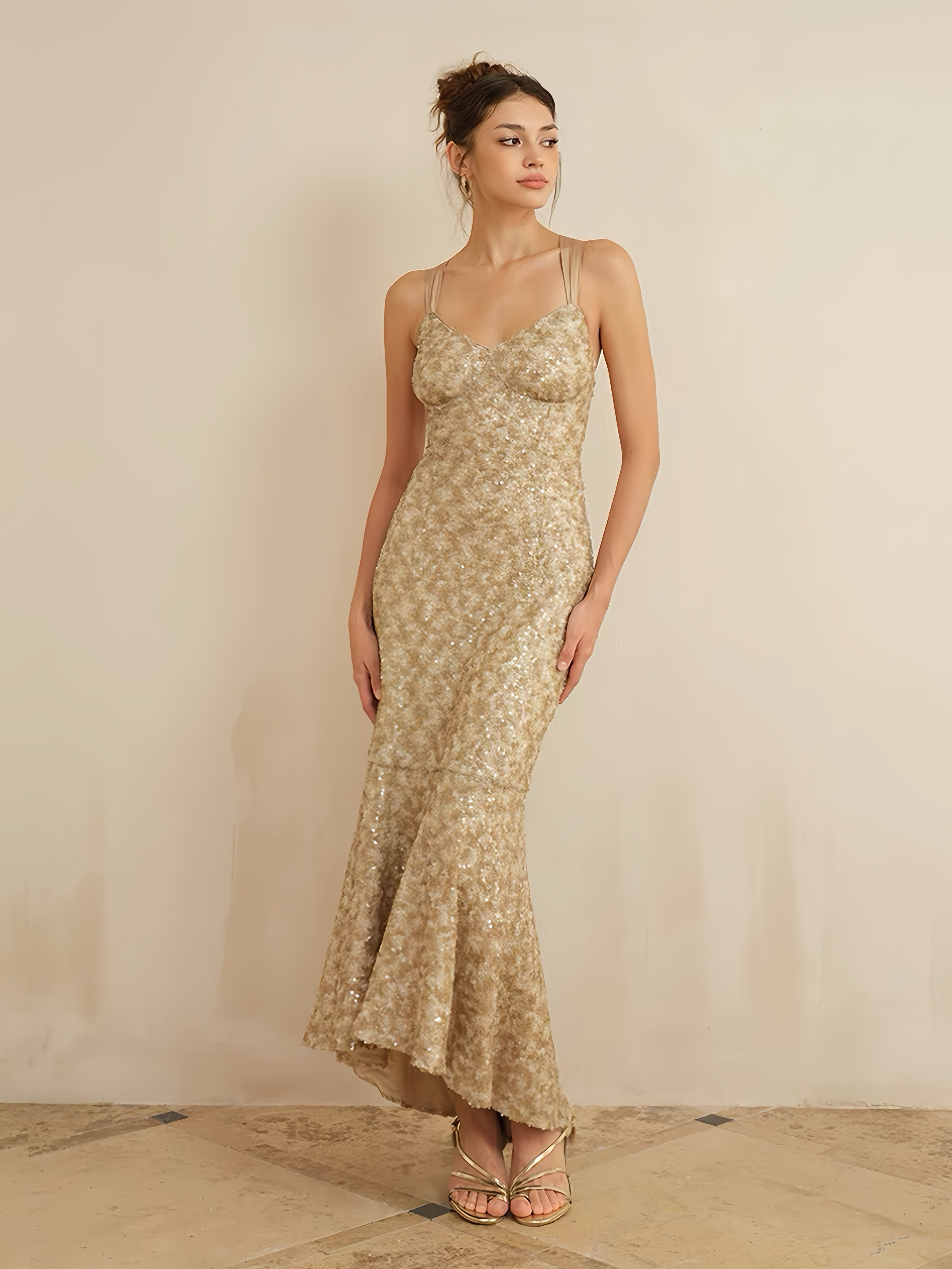 Cross-strap Backless Mermaid Dress