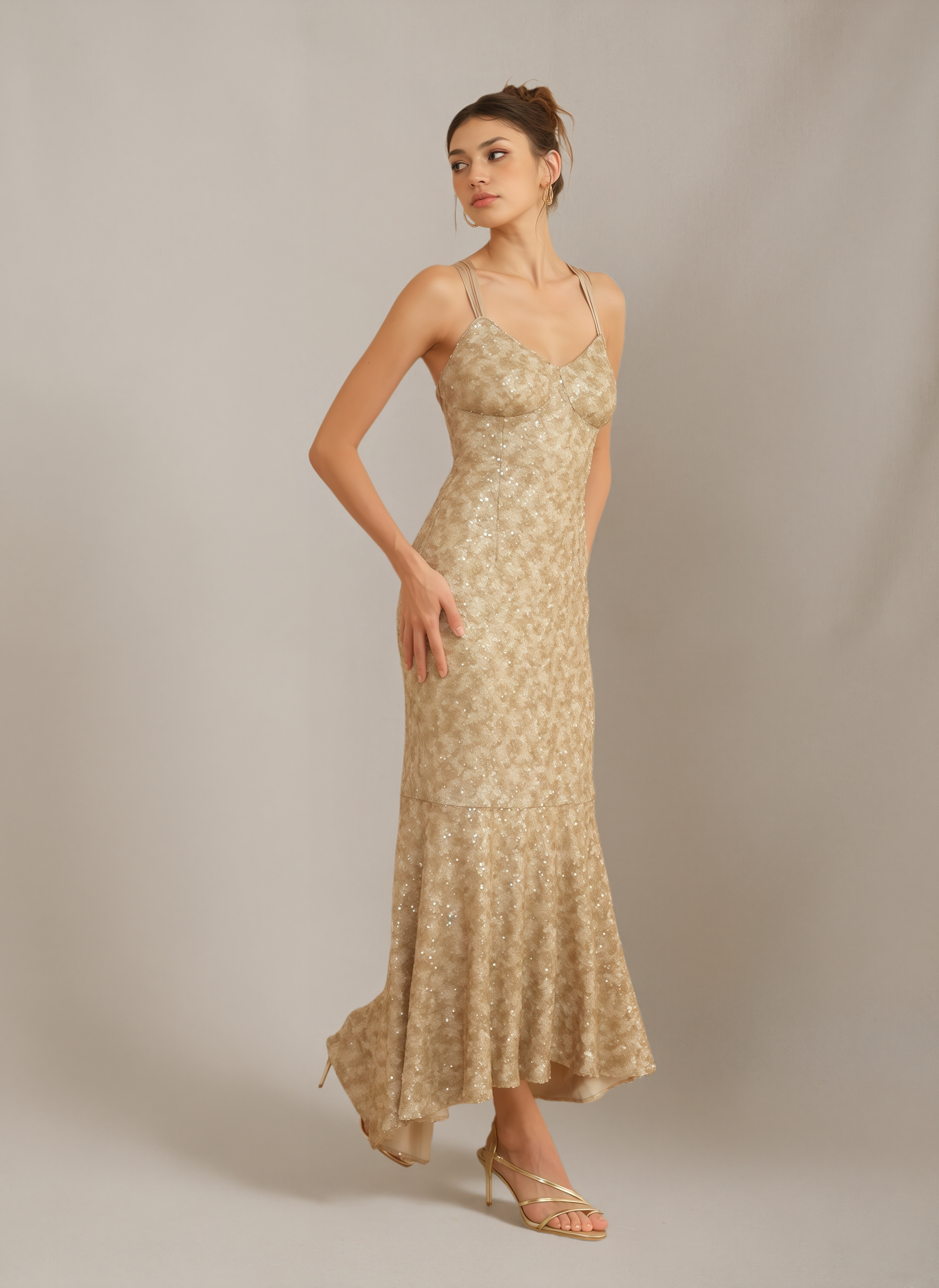 Cross-strap Backless Mermaid Dress