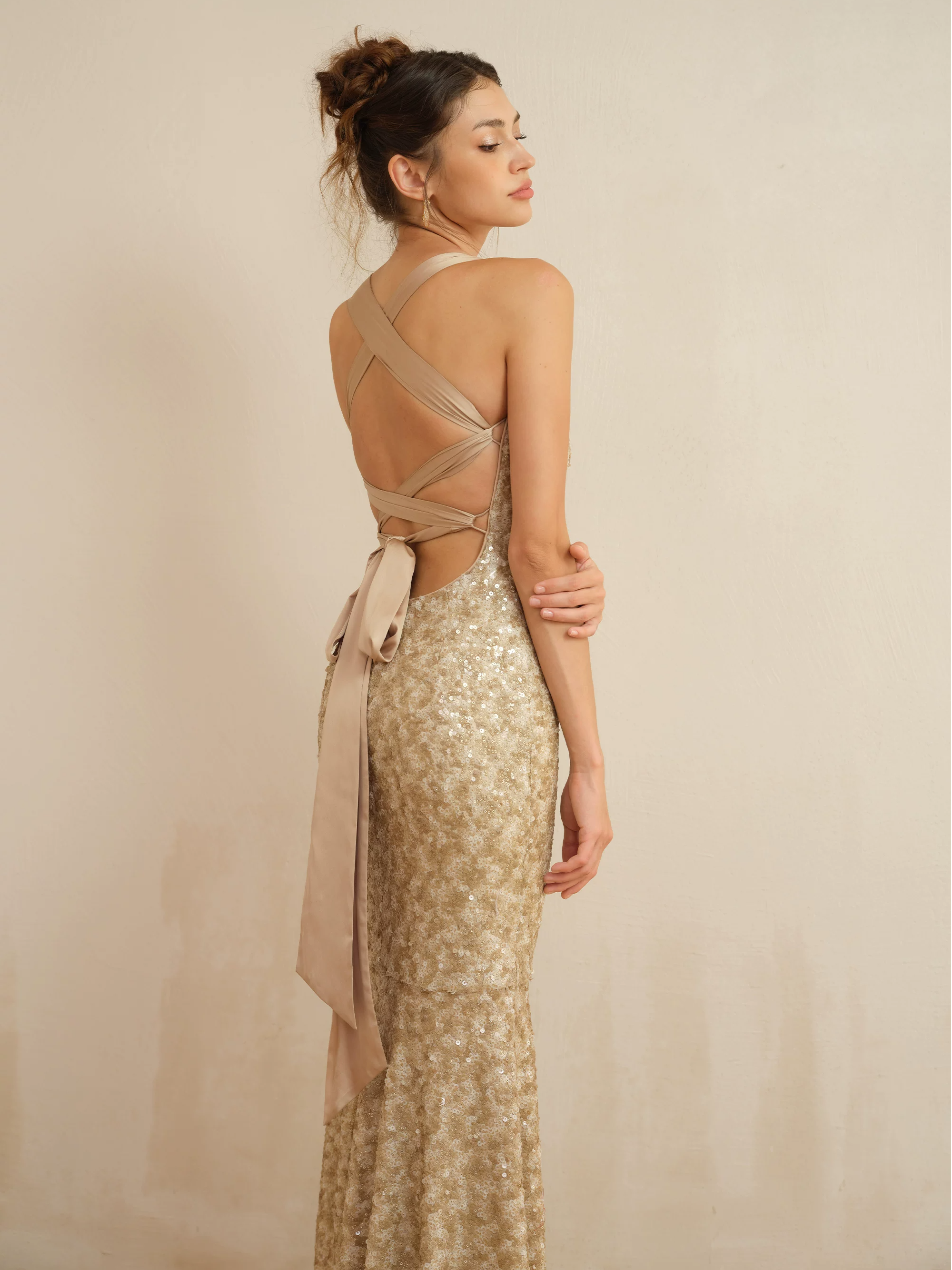 Cross-strap Backless Mermaid Dress