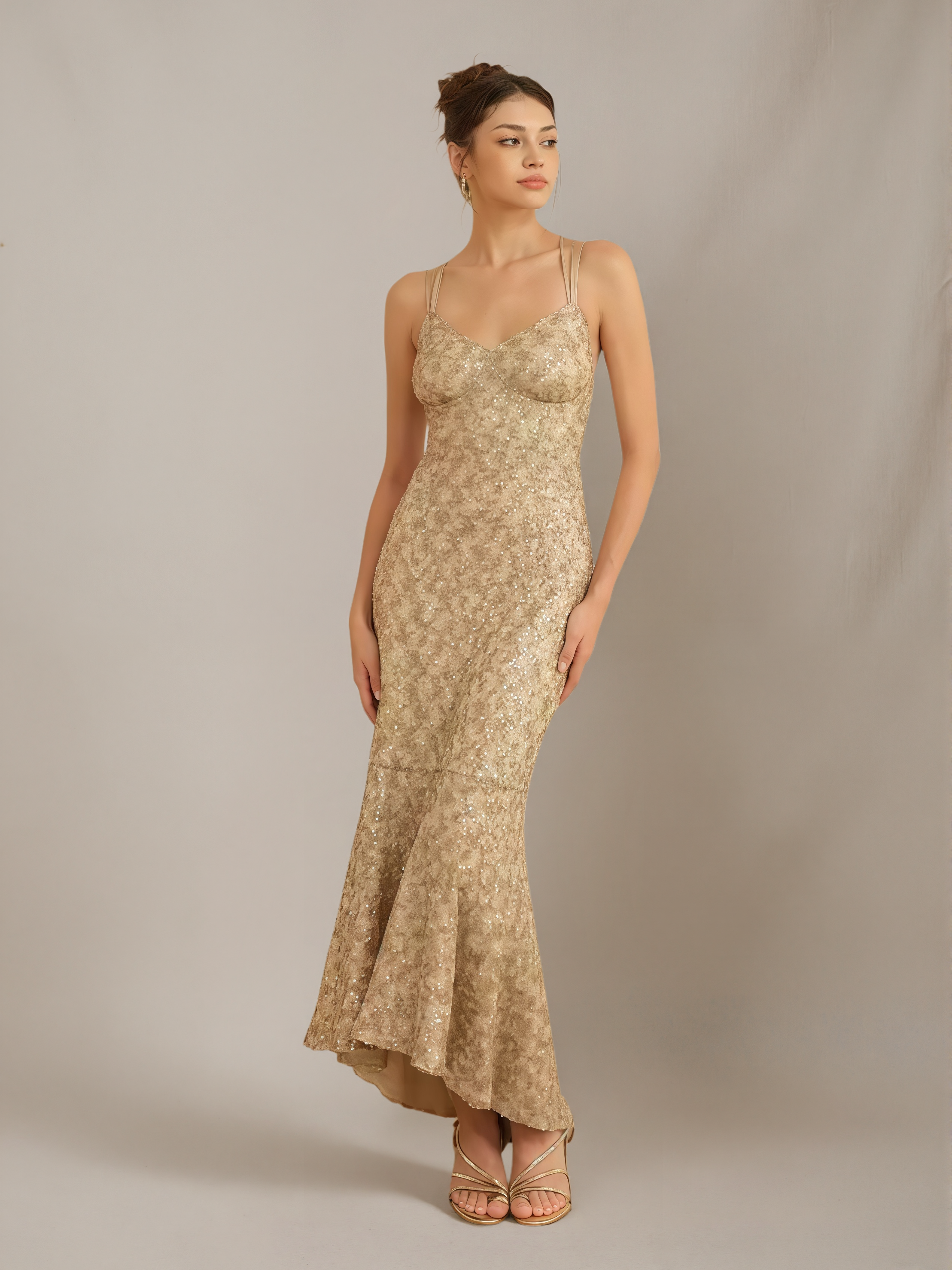 Cross-strap Backless Mermaid Dress