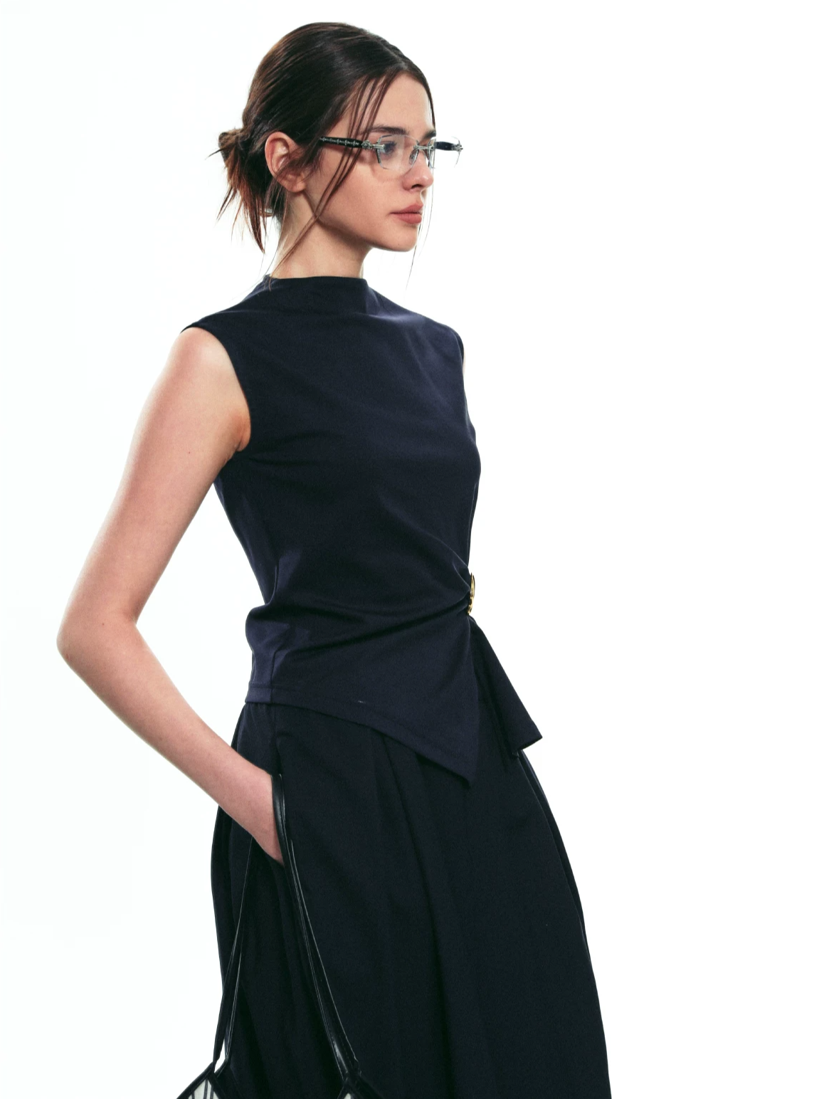 Sleeveless Cable-Knit Vest Set