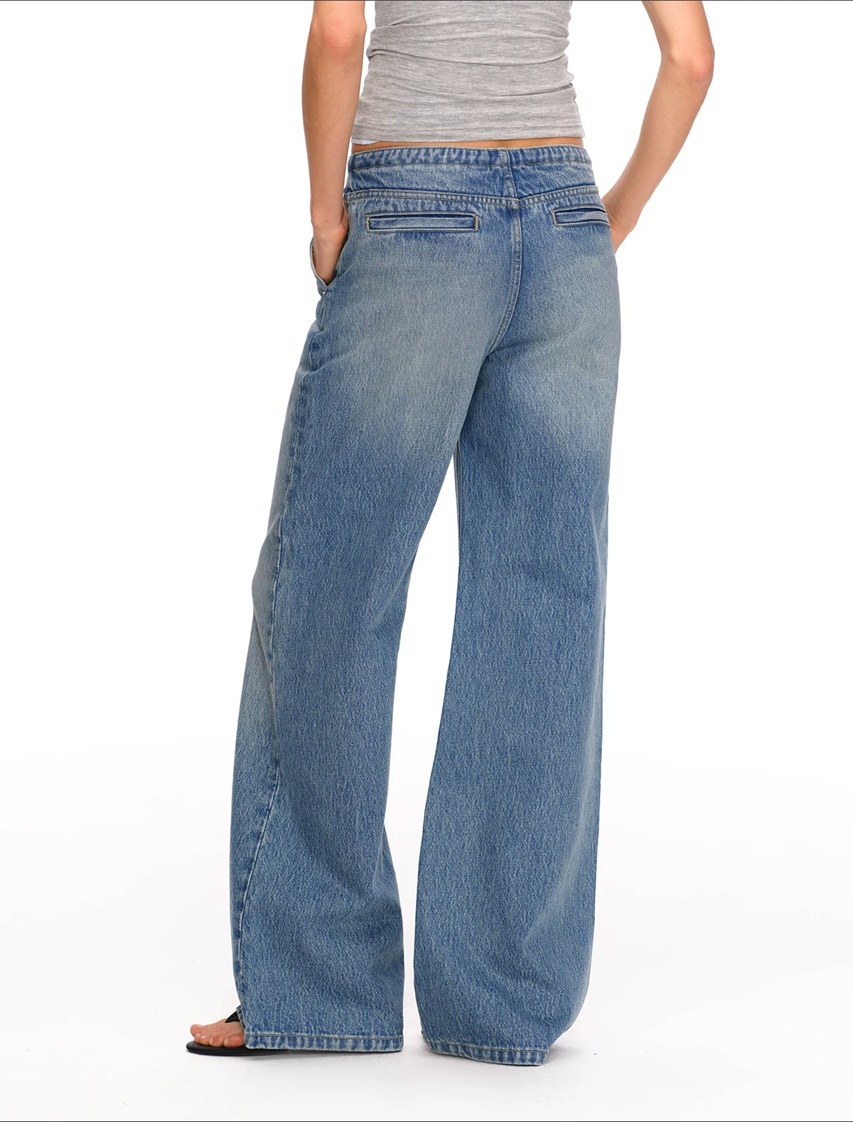 Classic Waistband-Free Drawstring Jeans
