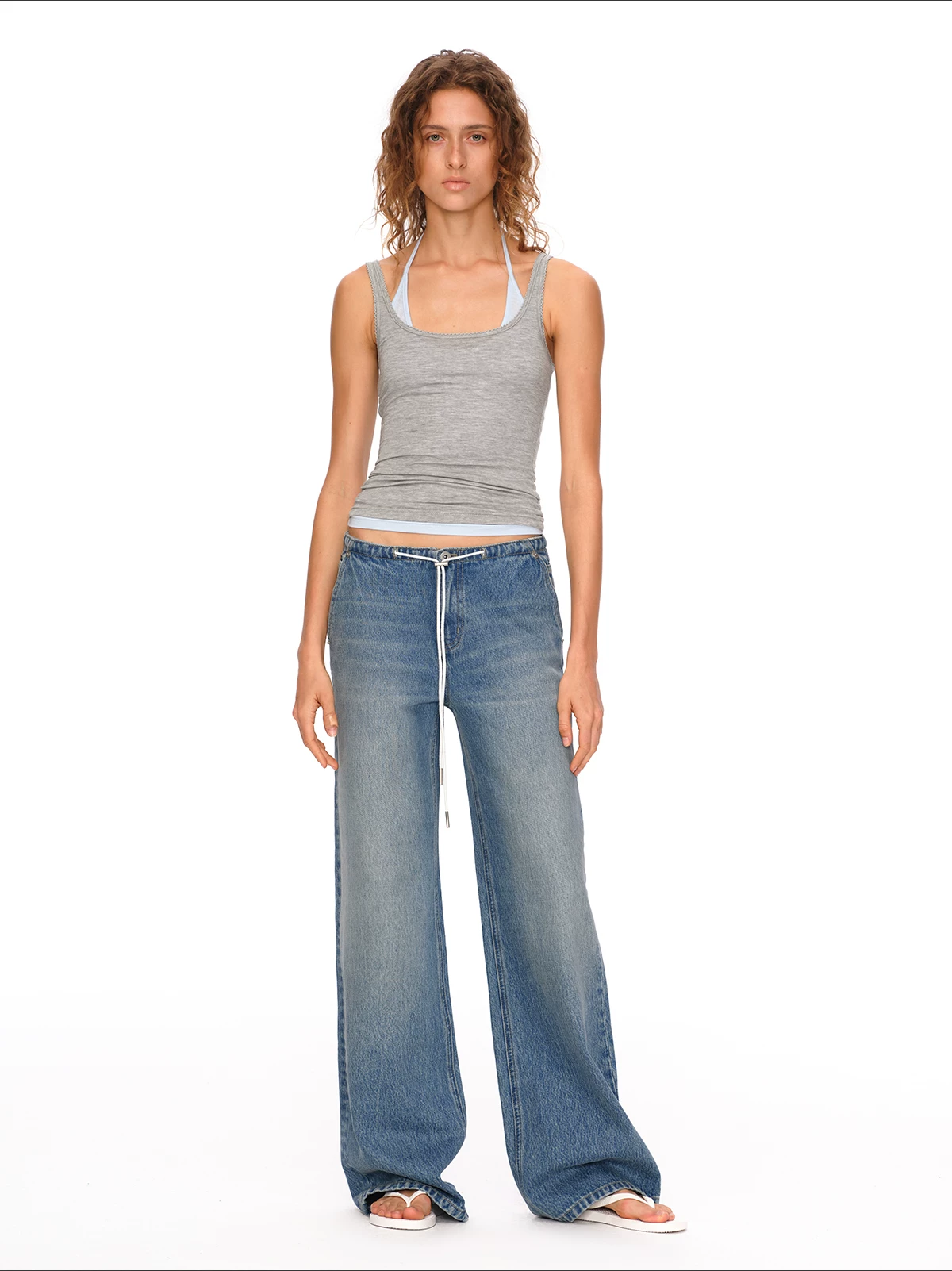 Classic Waistband-Free Drawstring Jeans