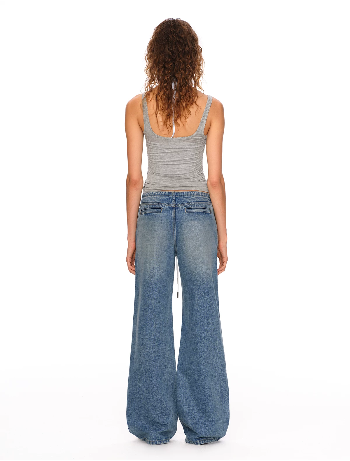 Classic Waistband-Free Drawstring Jeans