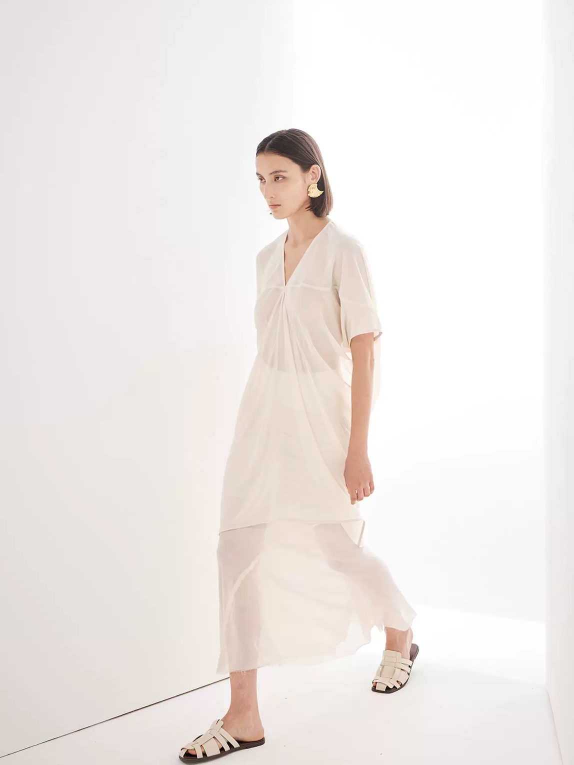 Flowing Cut Sheer Skirt 