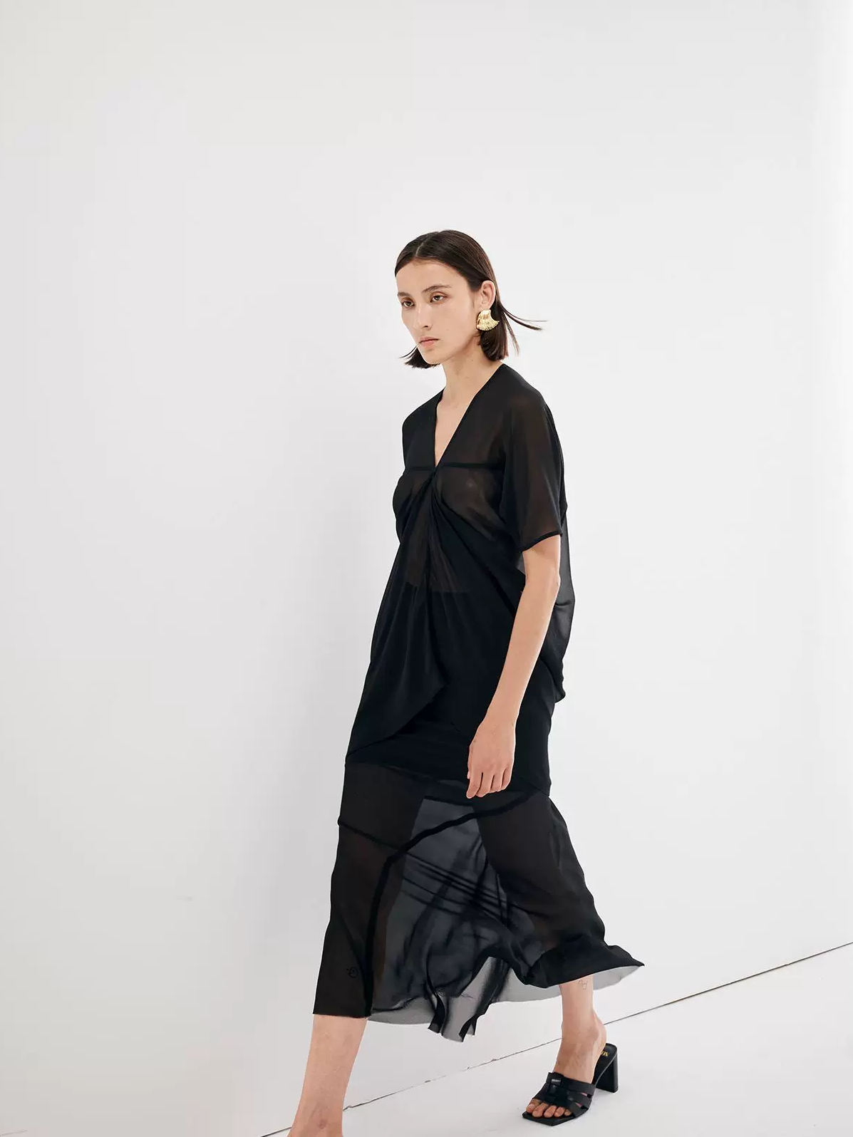 Flowing Cut Sheer Skirt 
