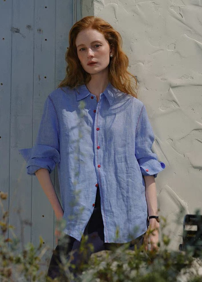 Long-Sleeve Linen Shirt