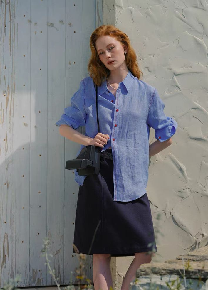 Long-Sleeve Linen Shirt