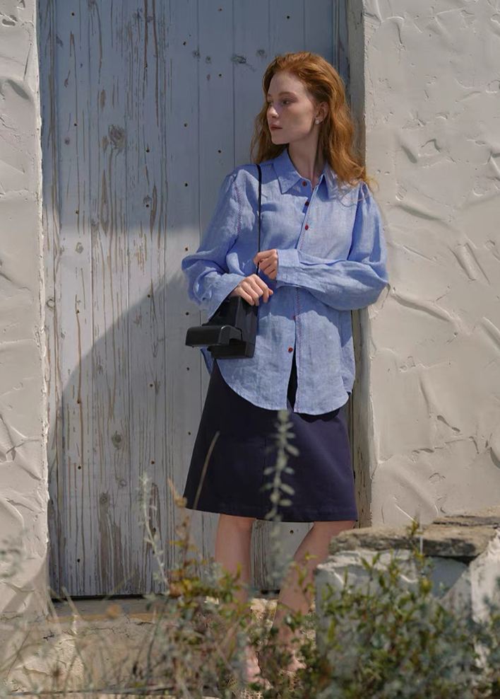 Long-Sleeve Linen Shirt