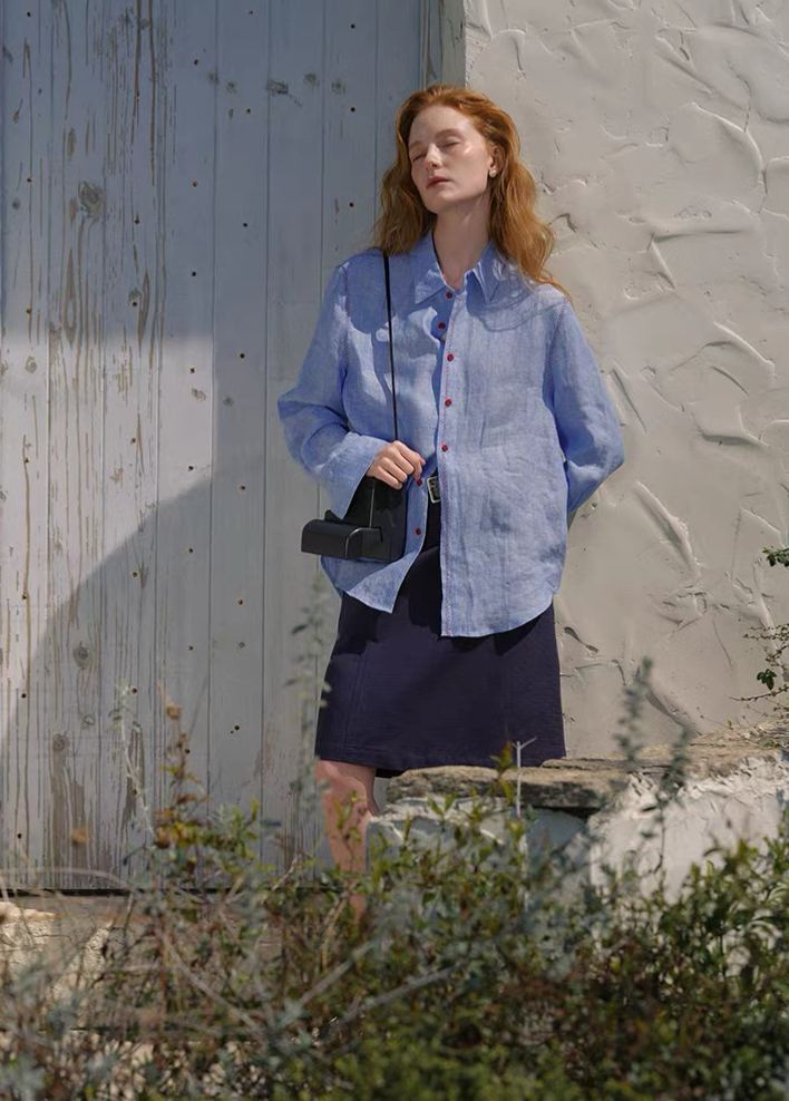 Long-Sleeve Linen Shirt