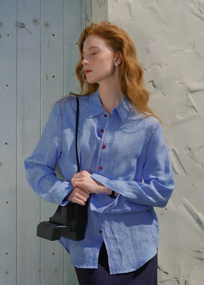 Long-Sleeve Linen Shirt