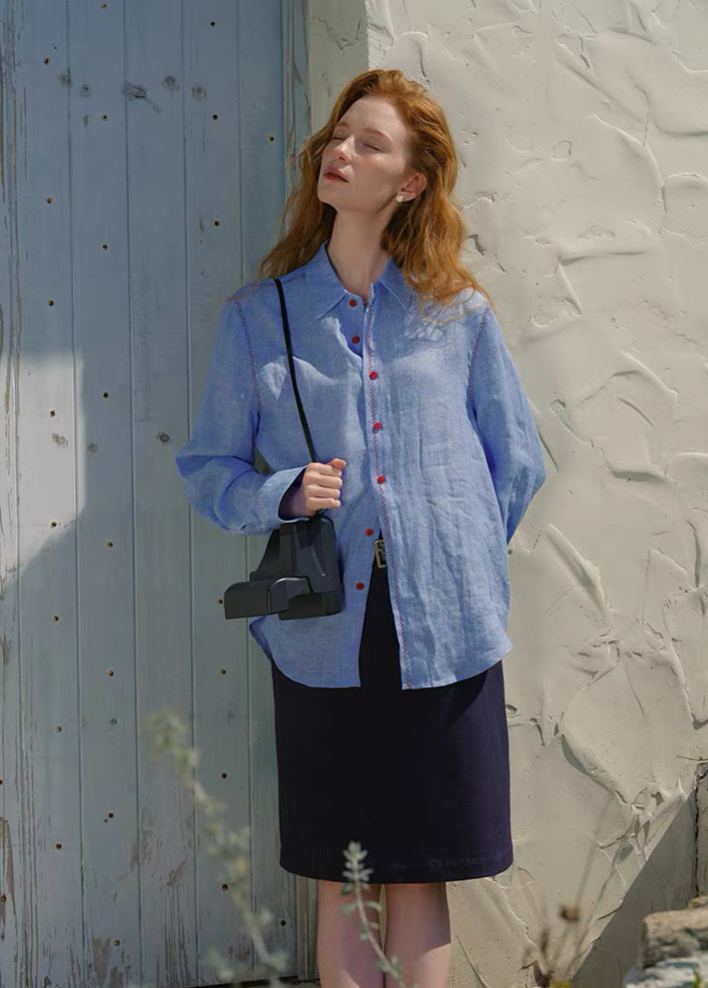 Long-Sleeve Linen Shirt