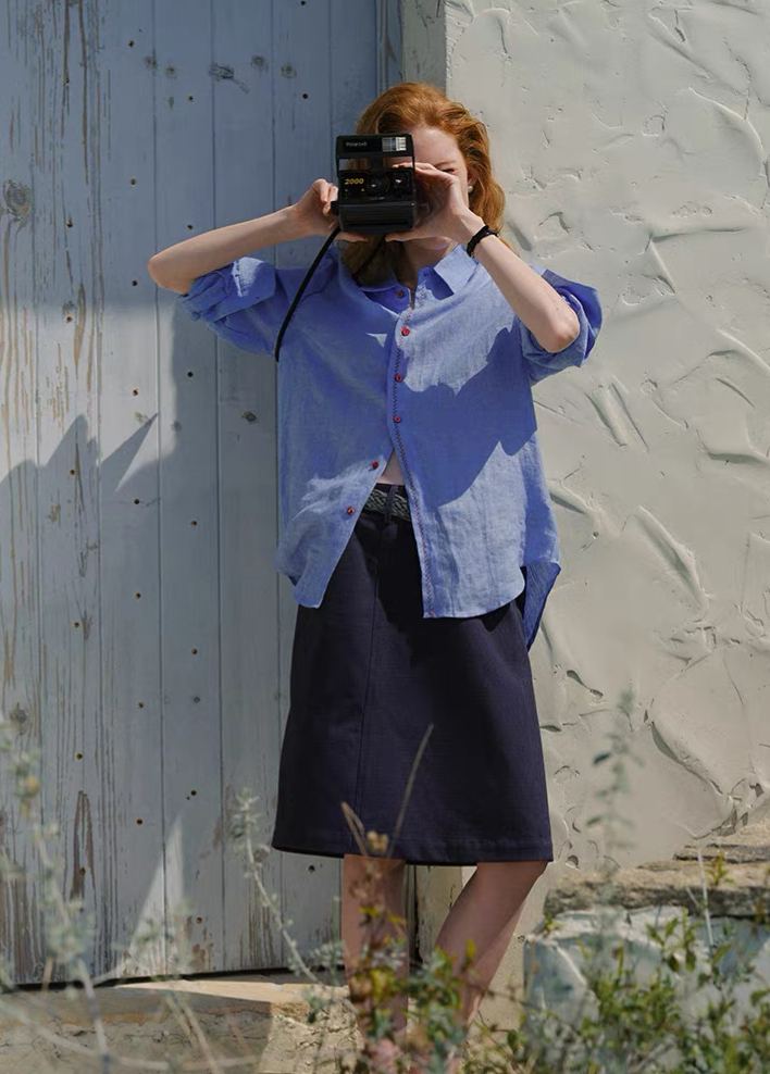 Long-Sleeve Linen Shirt