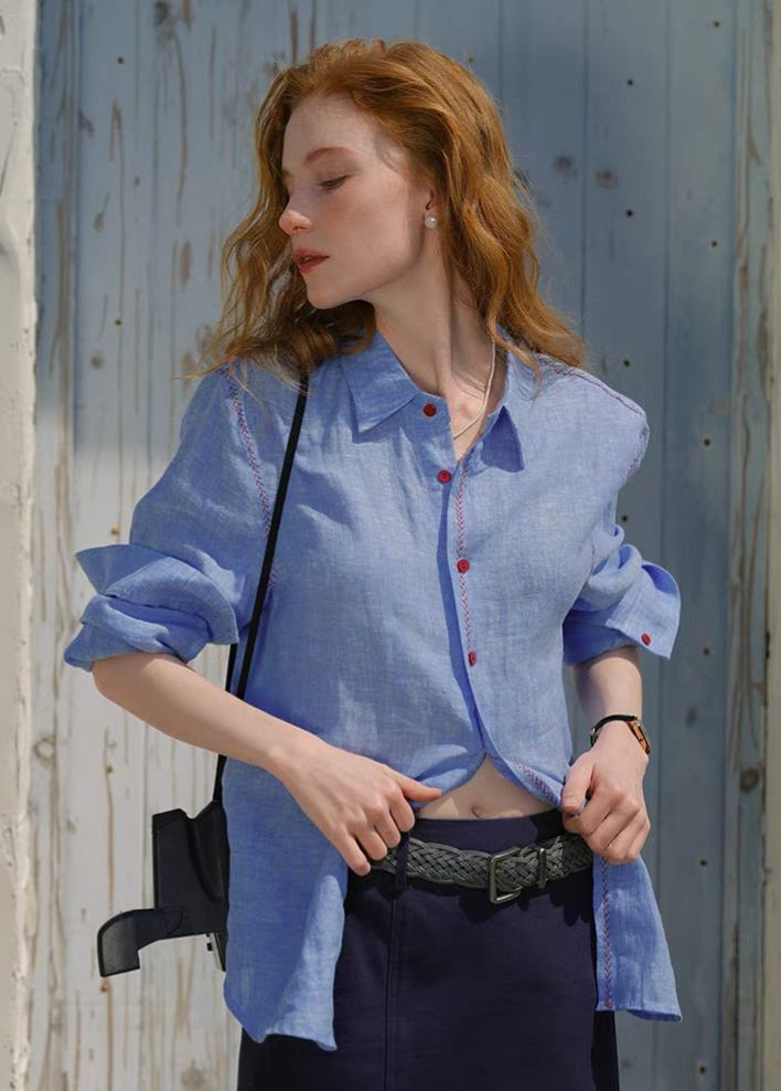 Long-Sleeve Linen Shirt