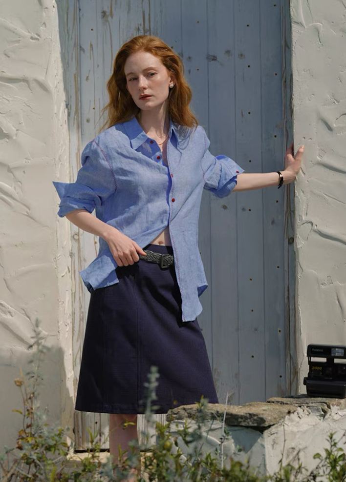 Long-Sleeve Linen Shirt