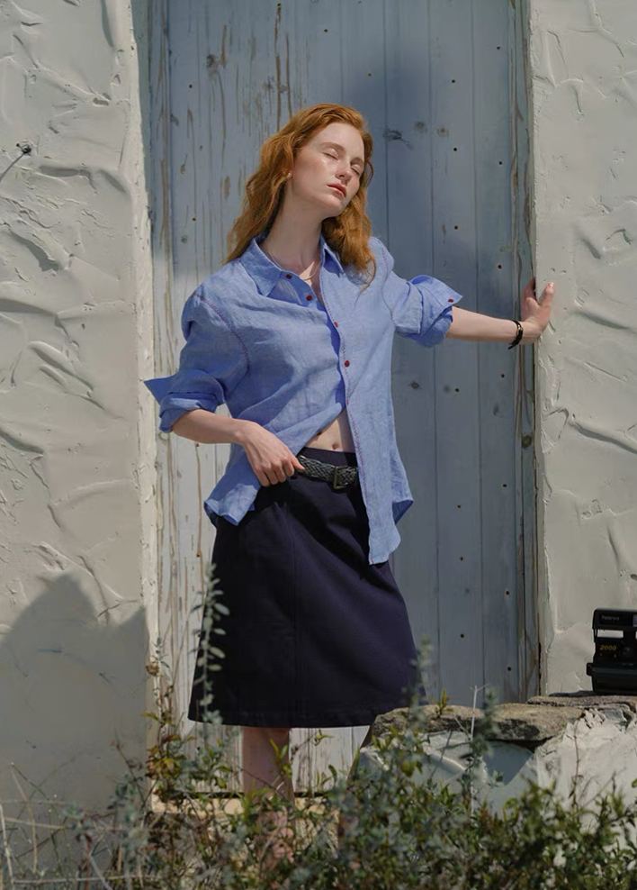 Long-Sleeve Linen Shirt