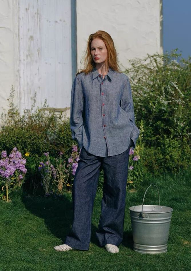 Long-Sleeve Linen Shirt