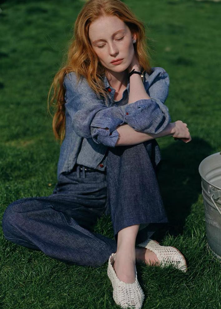 Long-Sleeve Linen Shirt