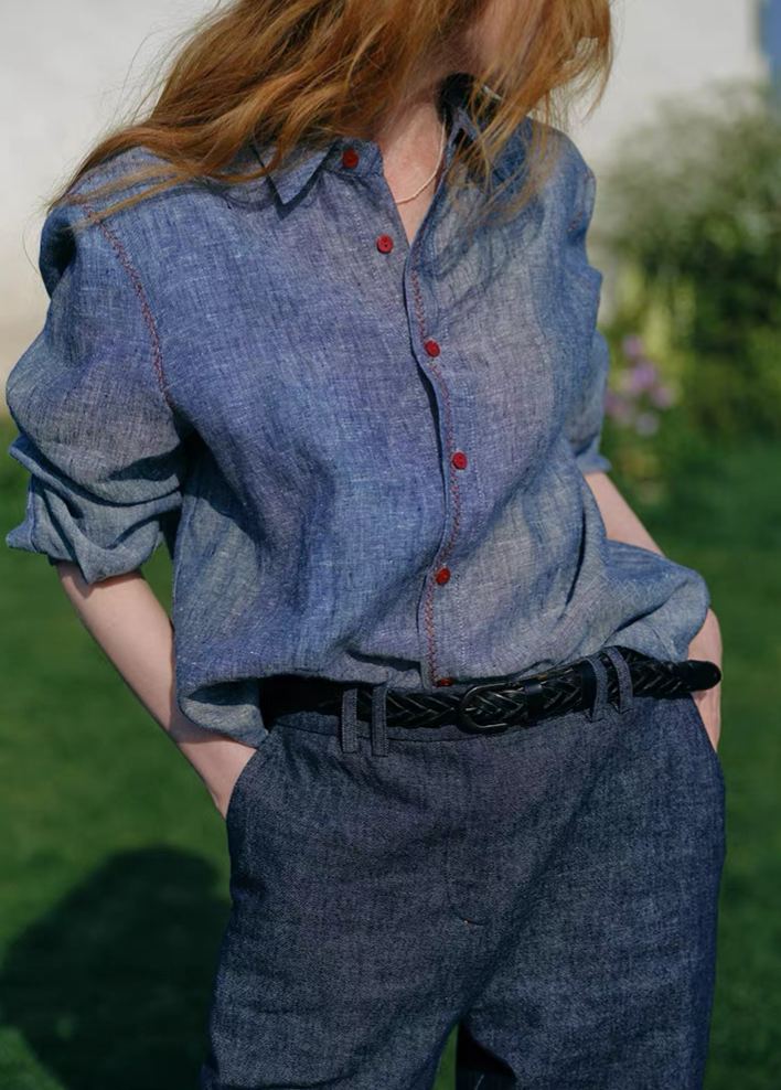 Long-Sleeve Linen Shirt