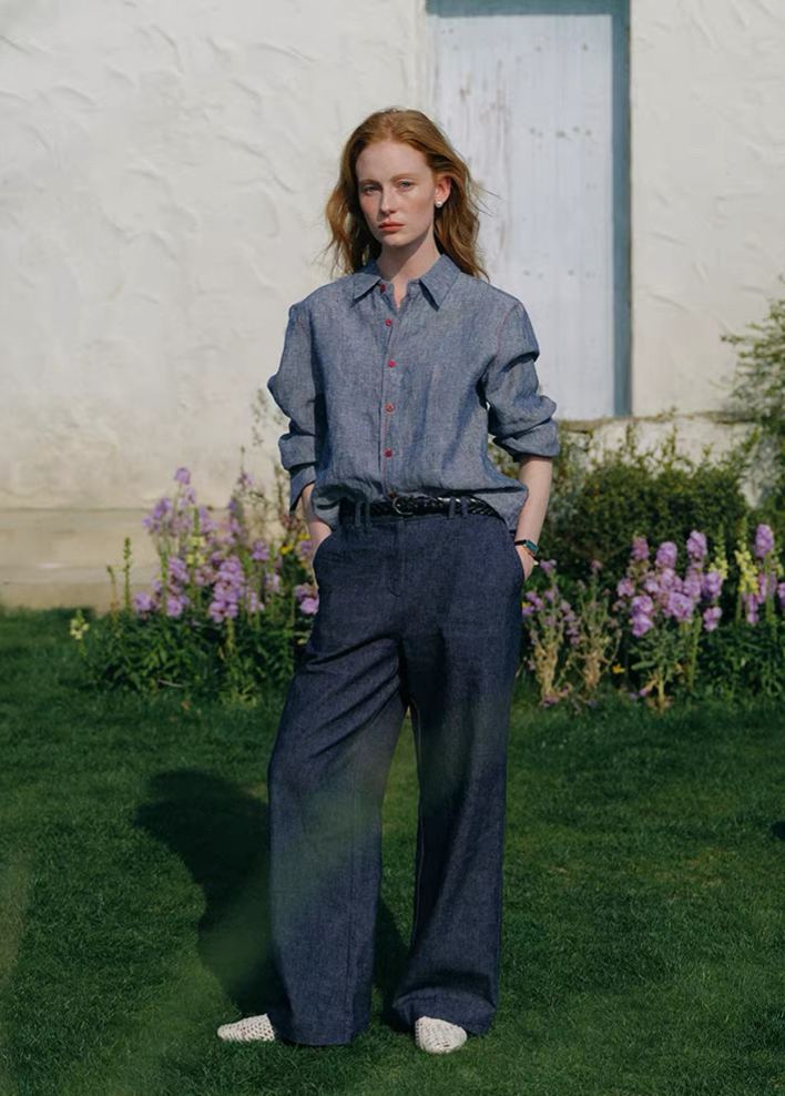 Long-Sleeve Linen Shirt