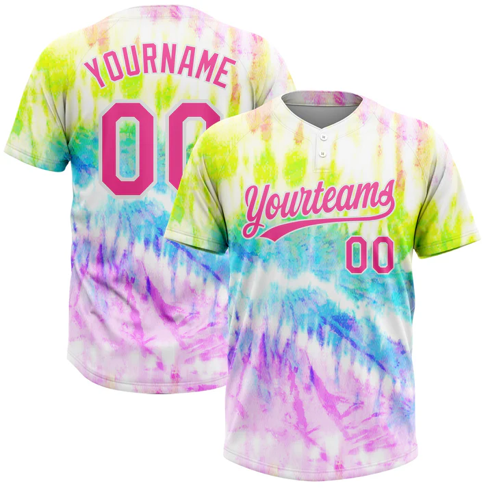 Custom Tie Dye Pink-White Sublimation Soccer Uniform Jersey