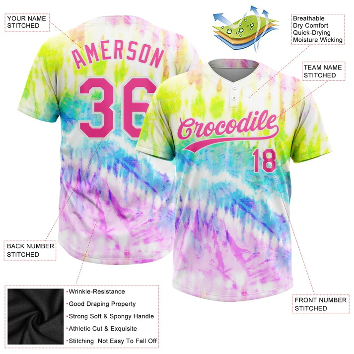Custom Tie Dye Pink-White Sublimation Soccer Uniform Jersey