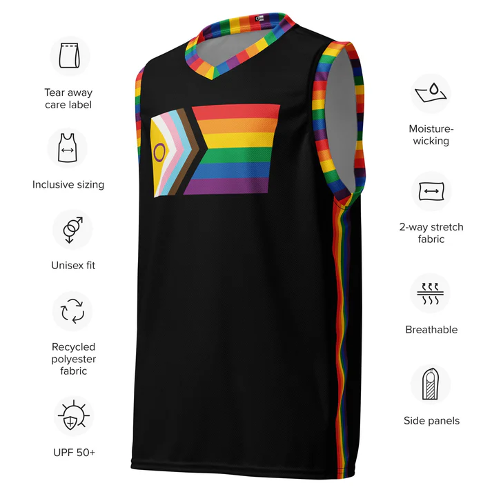 LGBTQ Pride Flag Basketball Jersey