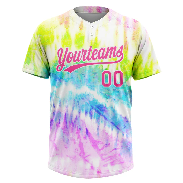 Custom Tie Dye Pink-White Sublimation Soccer Uniform Jersey