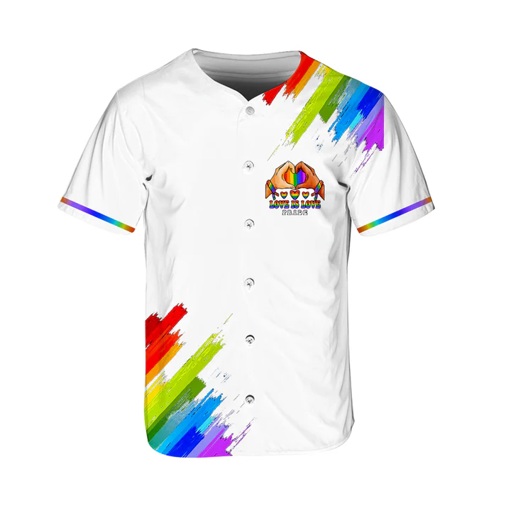 Custom Love Is Love Pride White Baseball Jerseys