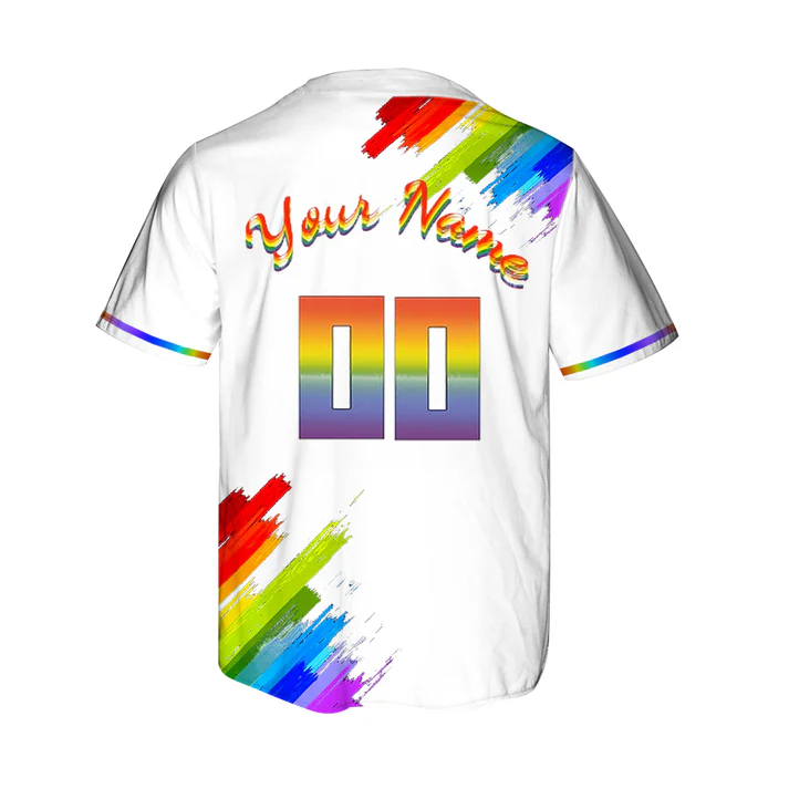 Custom Love Is Love Pride White Baseball Jerseys