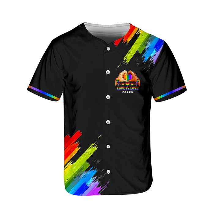 Custom Love Is Love Pride Black Baseball Jerseys